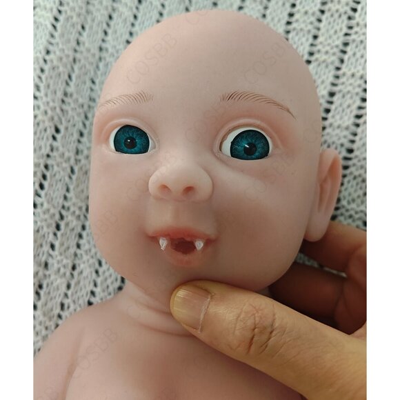 43cm Elf Doll 4.4lbs Full Body Platinum Silicone BabyGirl Doll Open Eyes Newborn - Picture 13 of 16